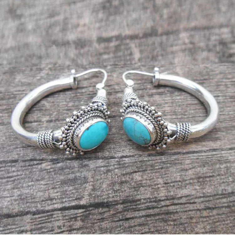 Boucles d'oreilles vintage en turquoise