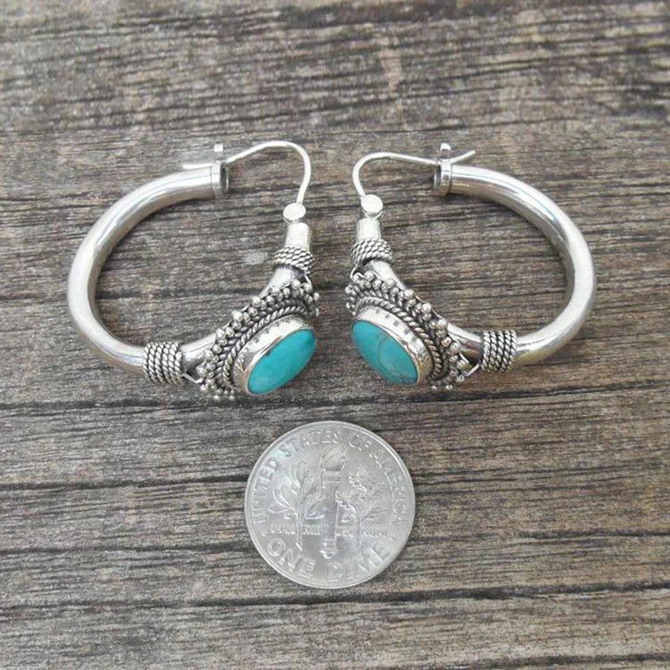 Boucles d'oreilles vintage en turquoise