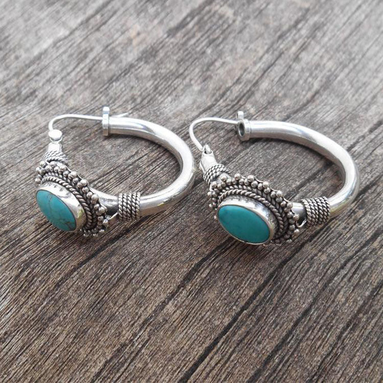 Boucles d'oreilles vintage en turquoise