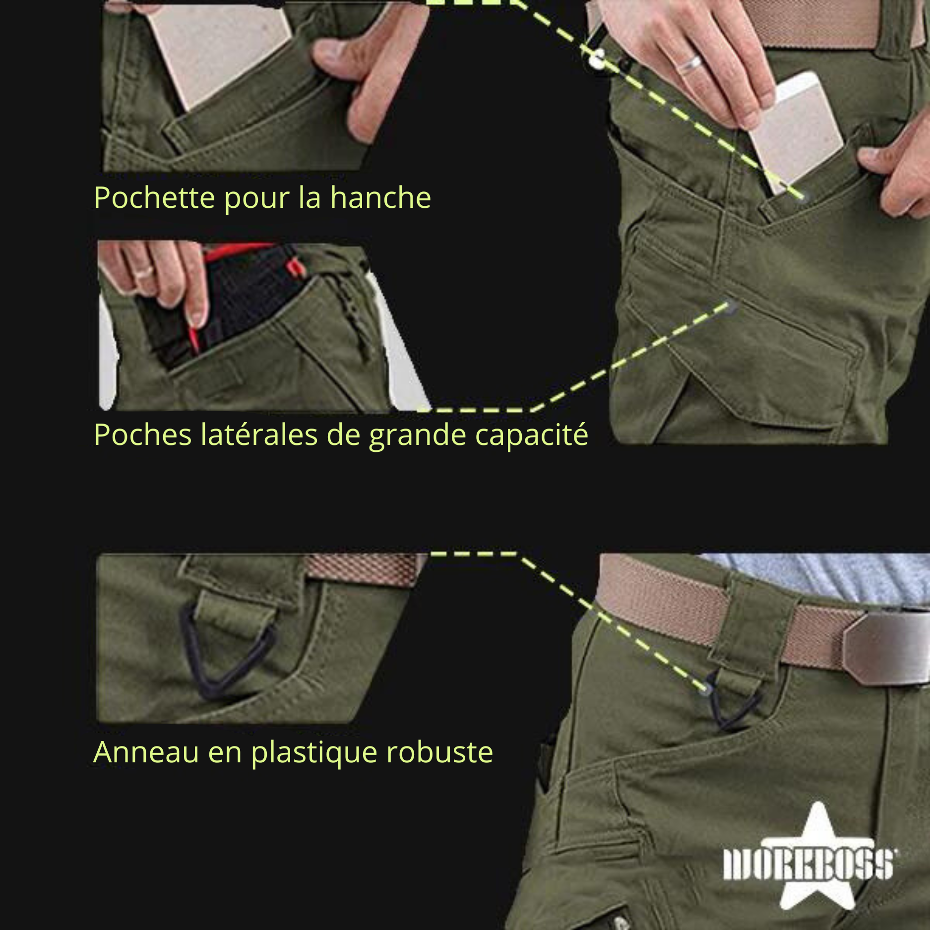 WORKBOSS - PANTALONS TACTIQUES POUR HOMMES