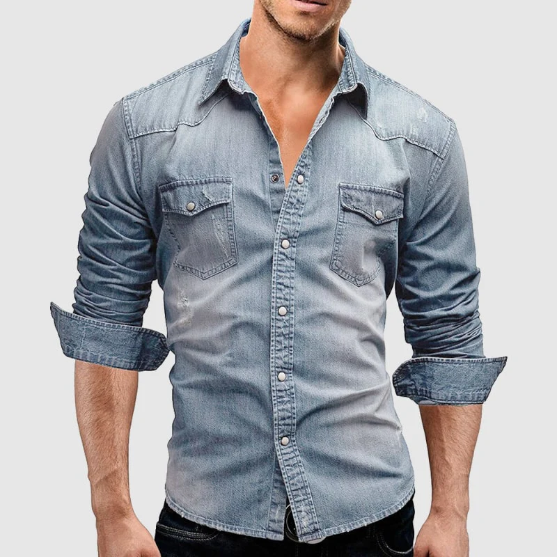 VALERIO - CHEMISE EN DENIM ÉLÉGANTE POUR HOMMES