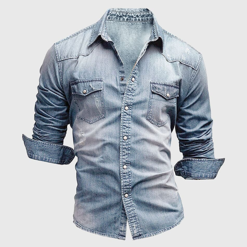 VALERIO - CHEMISE EN DENIM ÉLÉGANTE POUR HOMMES