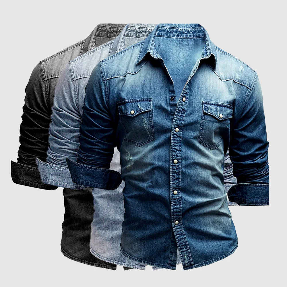 VALERIO - CHEMISE EN DENIM ÉLÉGANTE POUR HOMMES