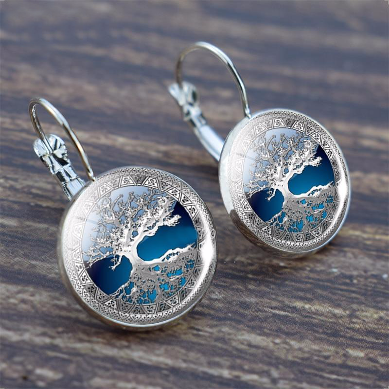 Boucles d'oreilles en argent en forme d'arbre de vie