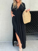 LULY DRESS - ROBE AVEC COL EN V ET JAMBES LARGES